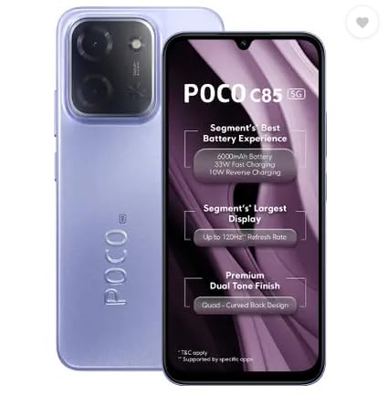 Poco C85 5G Mystic Purple 6GB RAM 128GB ROM : Amazon.in: Electronics